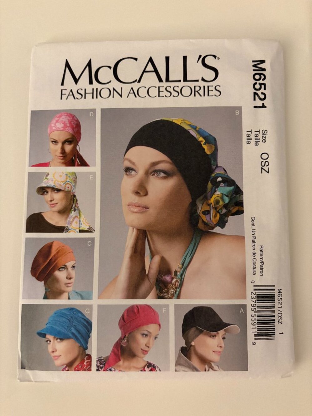 FF/UC McCall's Fashion Accessories M6521 Headbands, Headwraps, and Hats OS